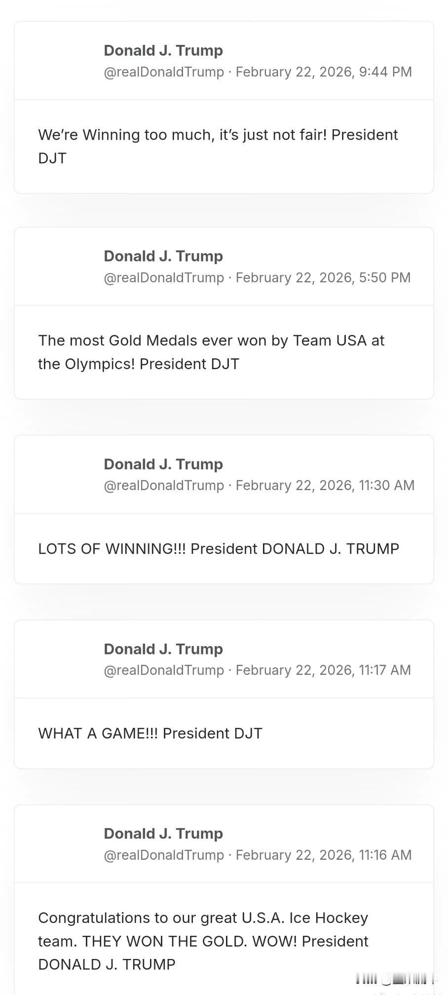 一直听人说，美国人看奥运从不在意金牌多少，主打一个参与感。但看了川普最近的发文，