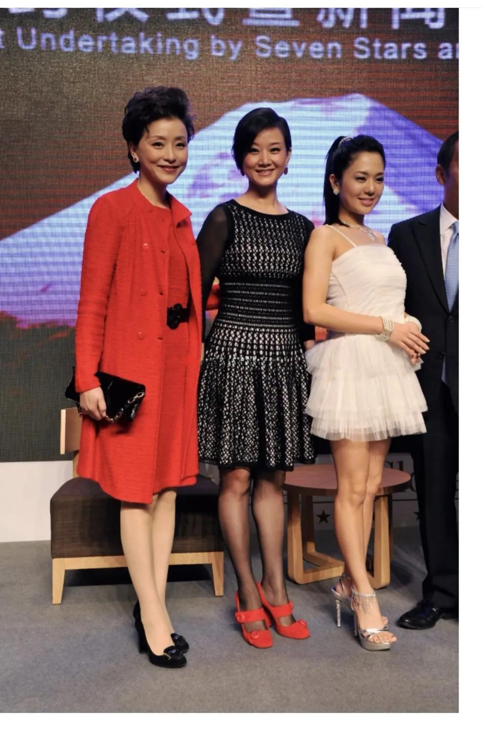 这张合影太罕见了，杨澜和宋祖英同框！两位都很优秀，女性中的佼佼者。杨澜，身着