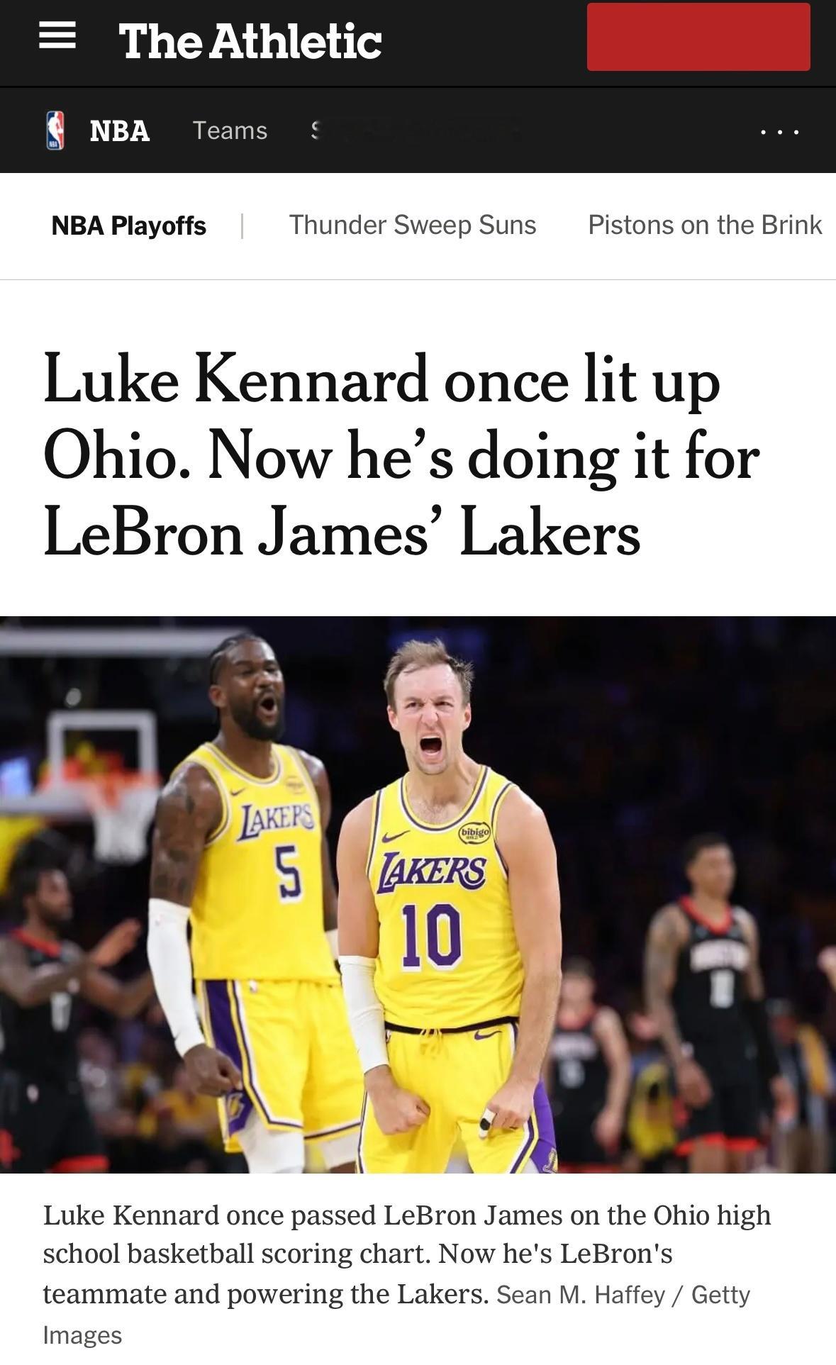 湖人记者DanWoike：目前里夫斯复出在即，肯纳德短暂梦回巅峰的篇章，或许很