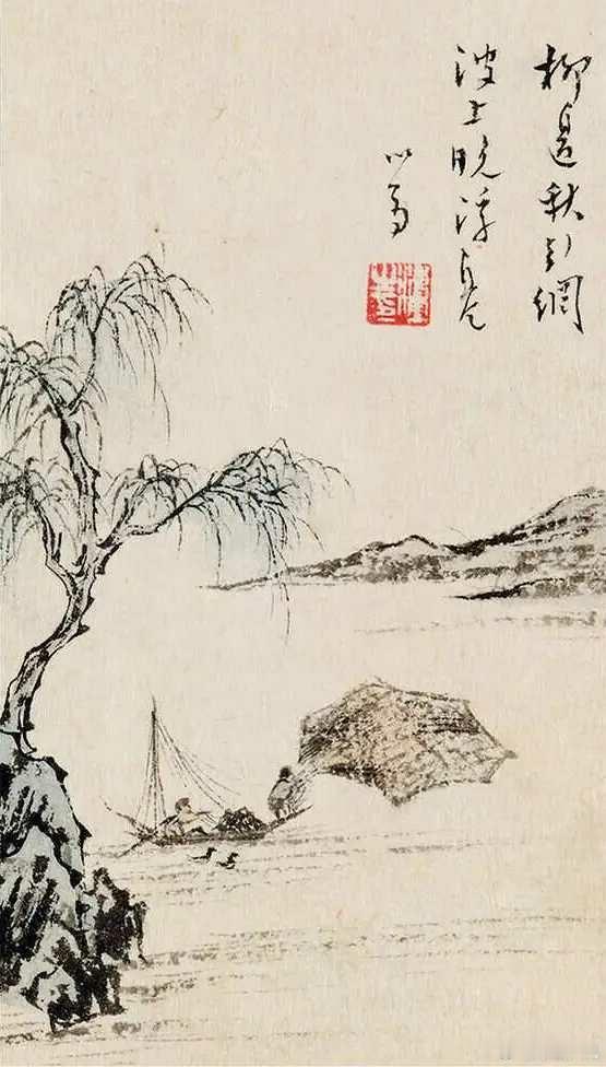 溥心畬《天趣清晖册》，册页（八开）设色洒金笺。11.5×6.5cm，约0.