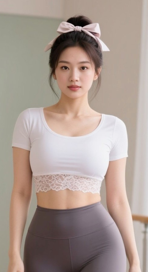 甜美少女练普拉提，青春活力无限美