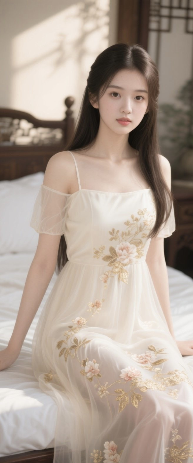 少妇雪纺裙写真，温婉如水映芳华