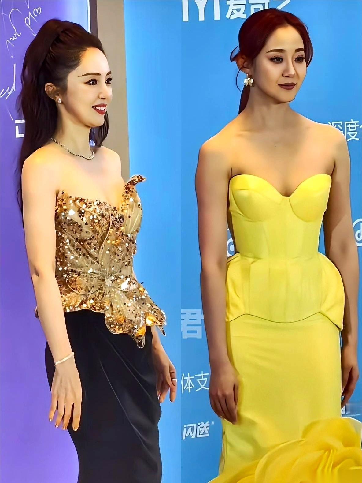 昨晚那个红毯绝了。46岁的董璇，跟32岁的万千惠站一块儿……你敢信？看着像姐姐