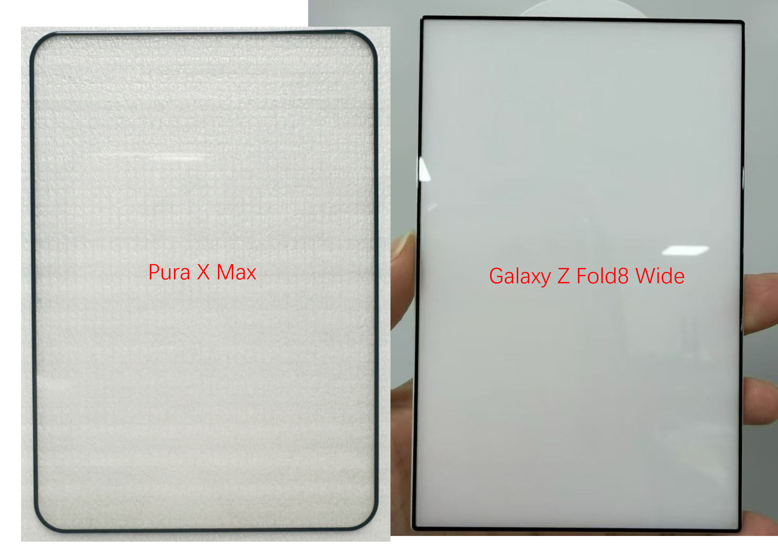 PuraXMax和GalaxyZFold8Wide的外屏比例对比。三星