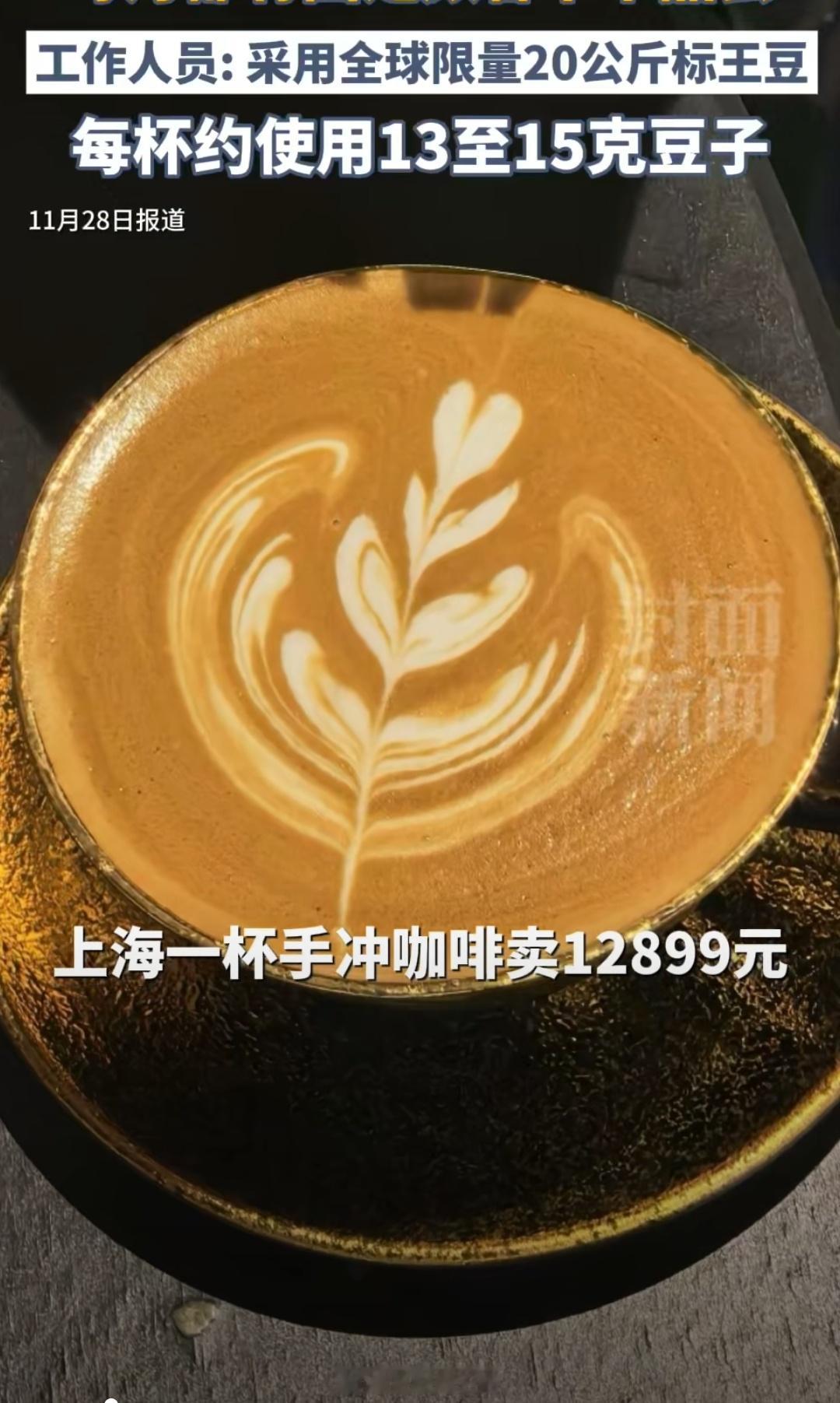 上海12899元咖啡啥咖啡？？？一万两千八百九十九？？？金子做的……