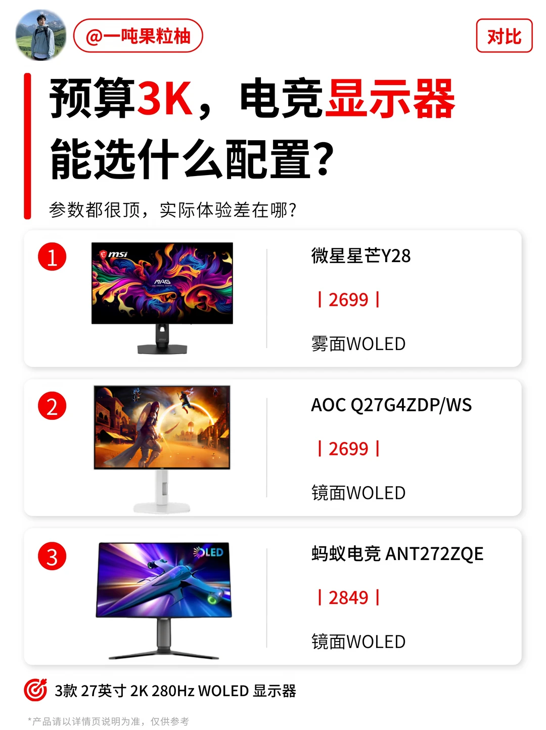 预算3k，电脑显示器能选什么配置？