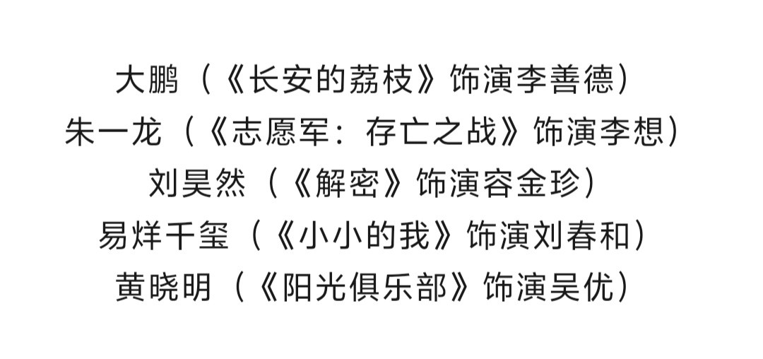 金鸡奖提名最佳男主角提名里涉及到的五部片子，我有四部是去电影院看的。黄晓明主