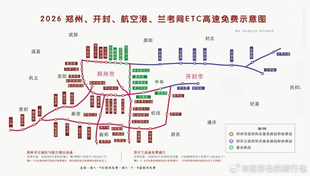 郑州周边自驾党狂喜！豫A/豫V/豫B小型ETC客车，多条高速