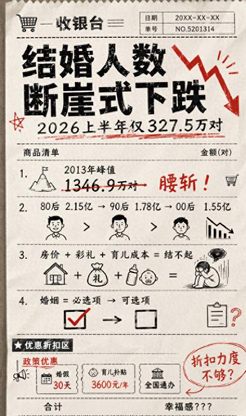 结婚人数又降了。不是年轻人不想结, 是这笔账算不过来。