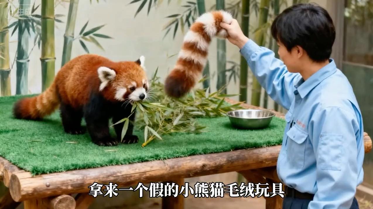 小熊猫以为自己尾巴掉了，下一秒简直太搞笑了，游客差点笑岔气