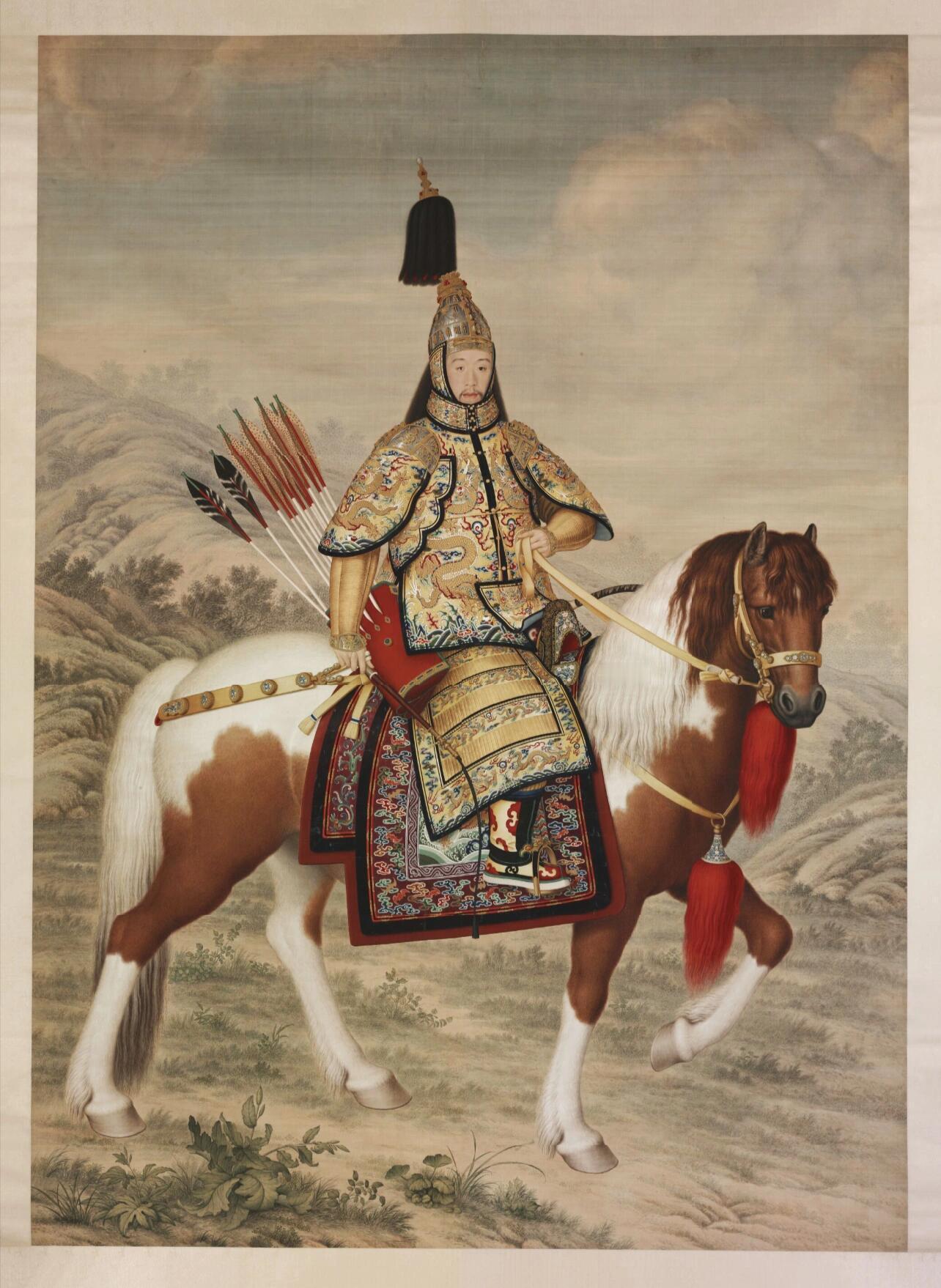 宫廷画家郎世宁画的戎装乾隆​​​