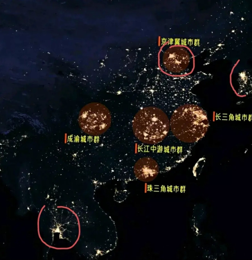 同样都是2000多万人口，北京看起来还没有首尔都市圈和曼谷都市圈大，首尔加京畿道