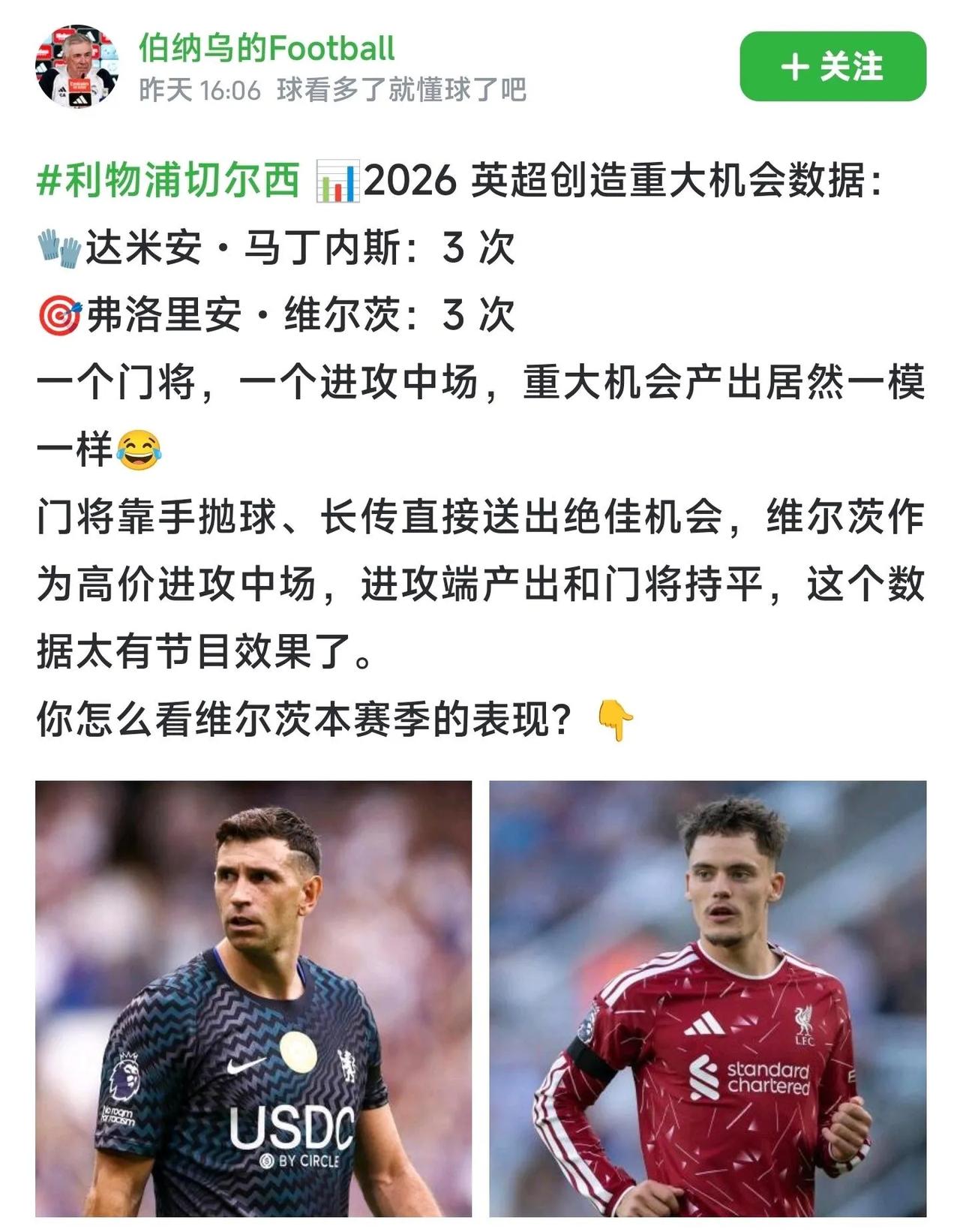 维尔茨是英超最大的谜题。看他数据还行，可是一看比赛，他总是丢球跌跌撞撞的。