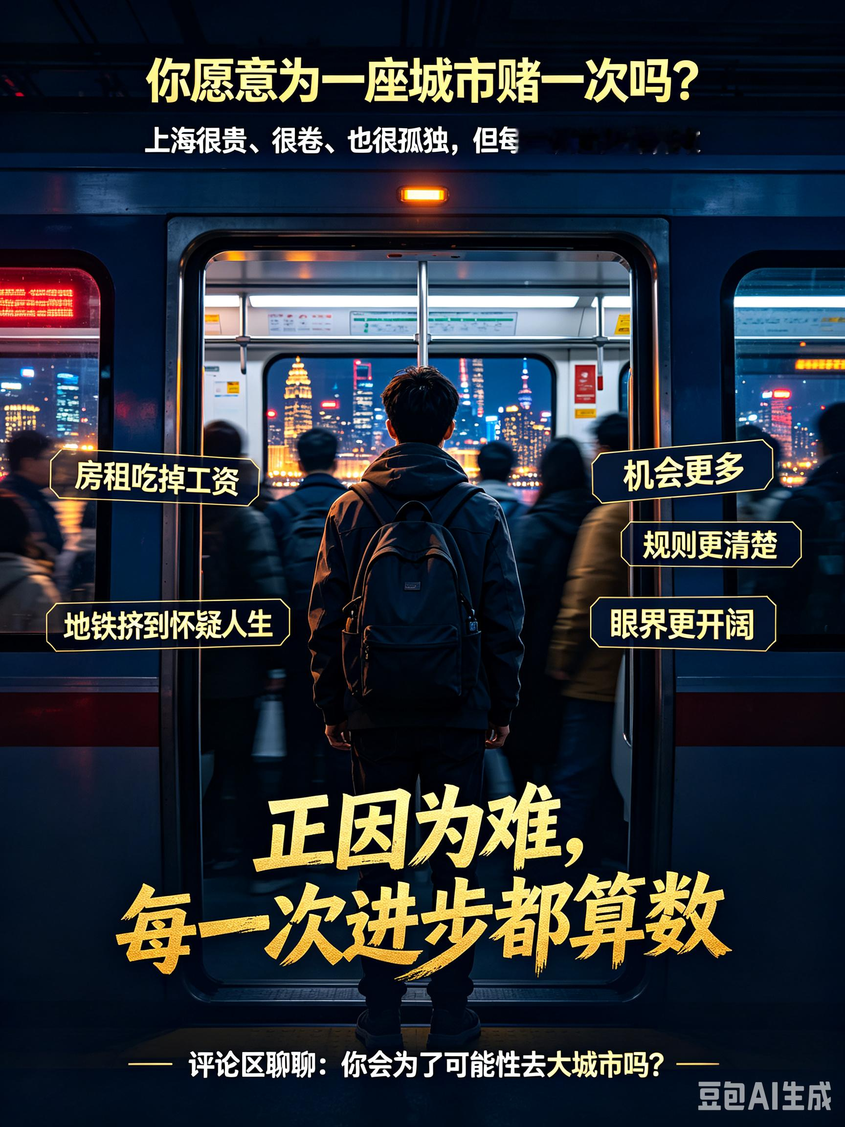 标题：为什么我宁愿在上海挤地铁，也不愿回小城躺平？Deepseek分析:如果问我为什么想去上海，答案