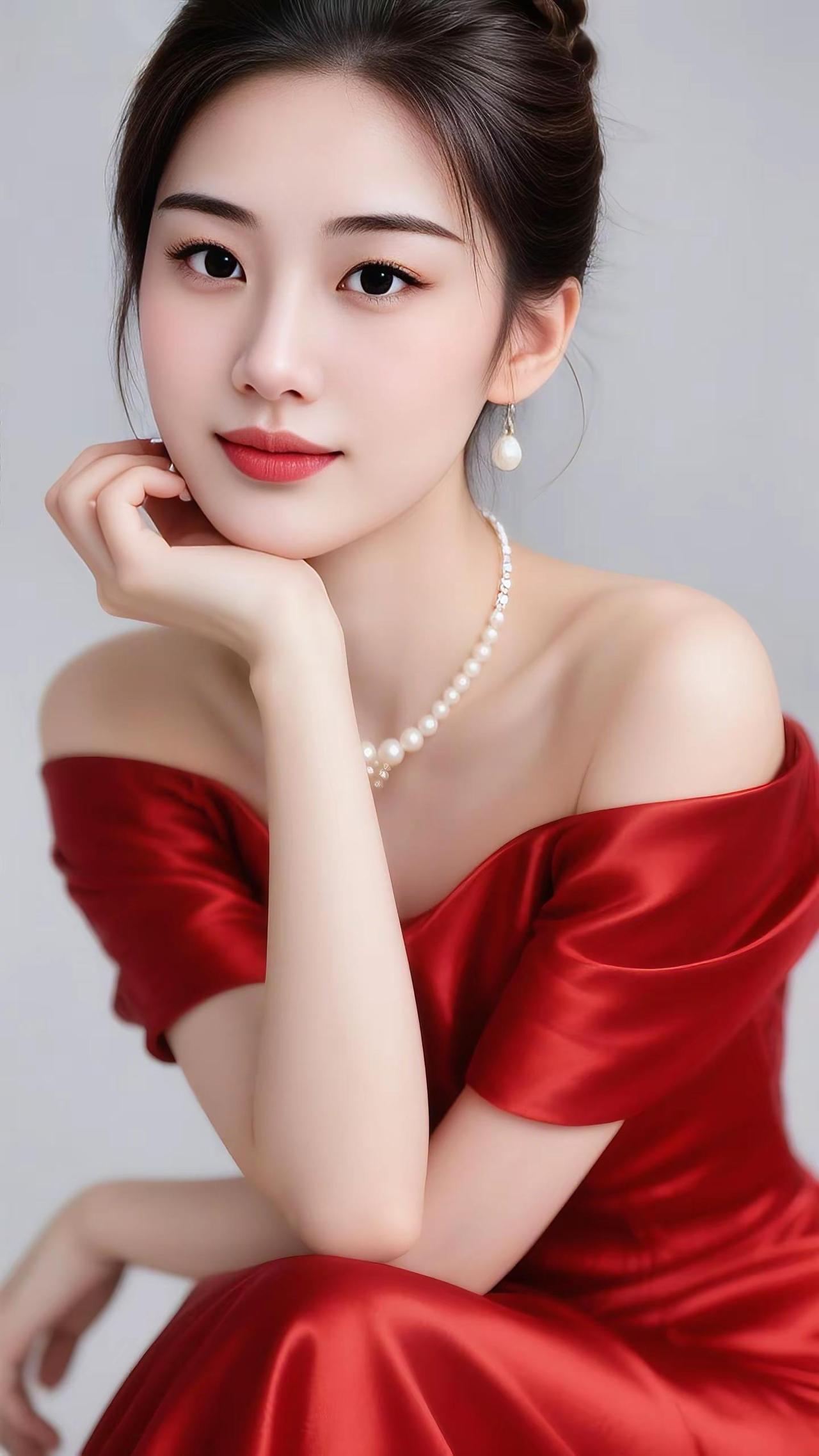 一袭红裙，惊艳了时光，温柔了岁月。红色礼服高级感穿搭氛围感美女