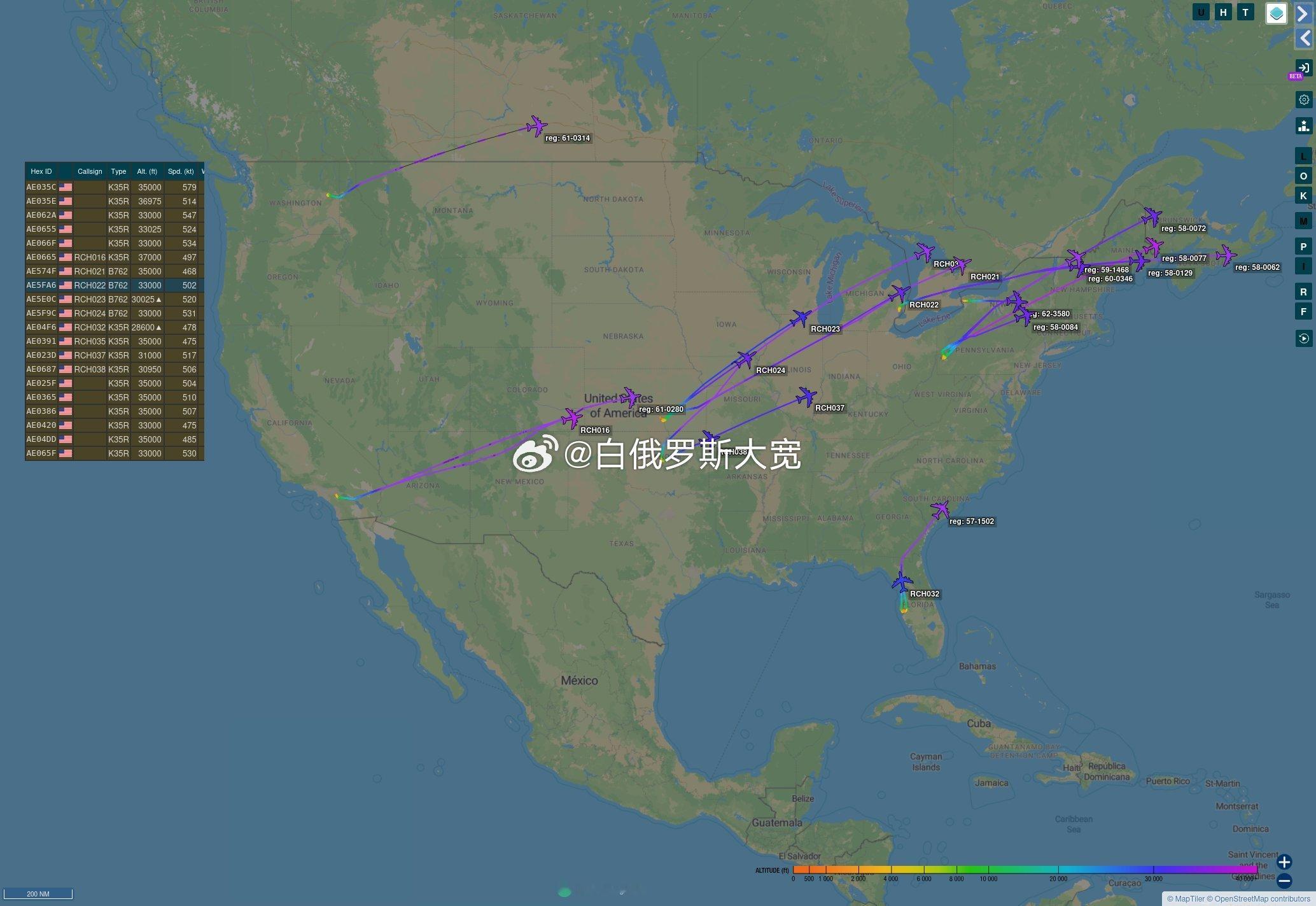 美军往中东派26架加油机6月16日据FlightRadar24消息，美国空军至
