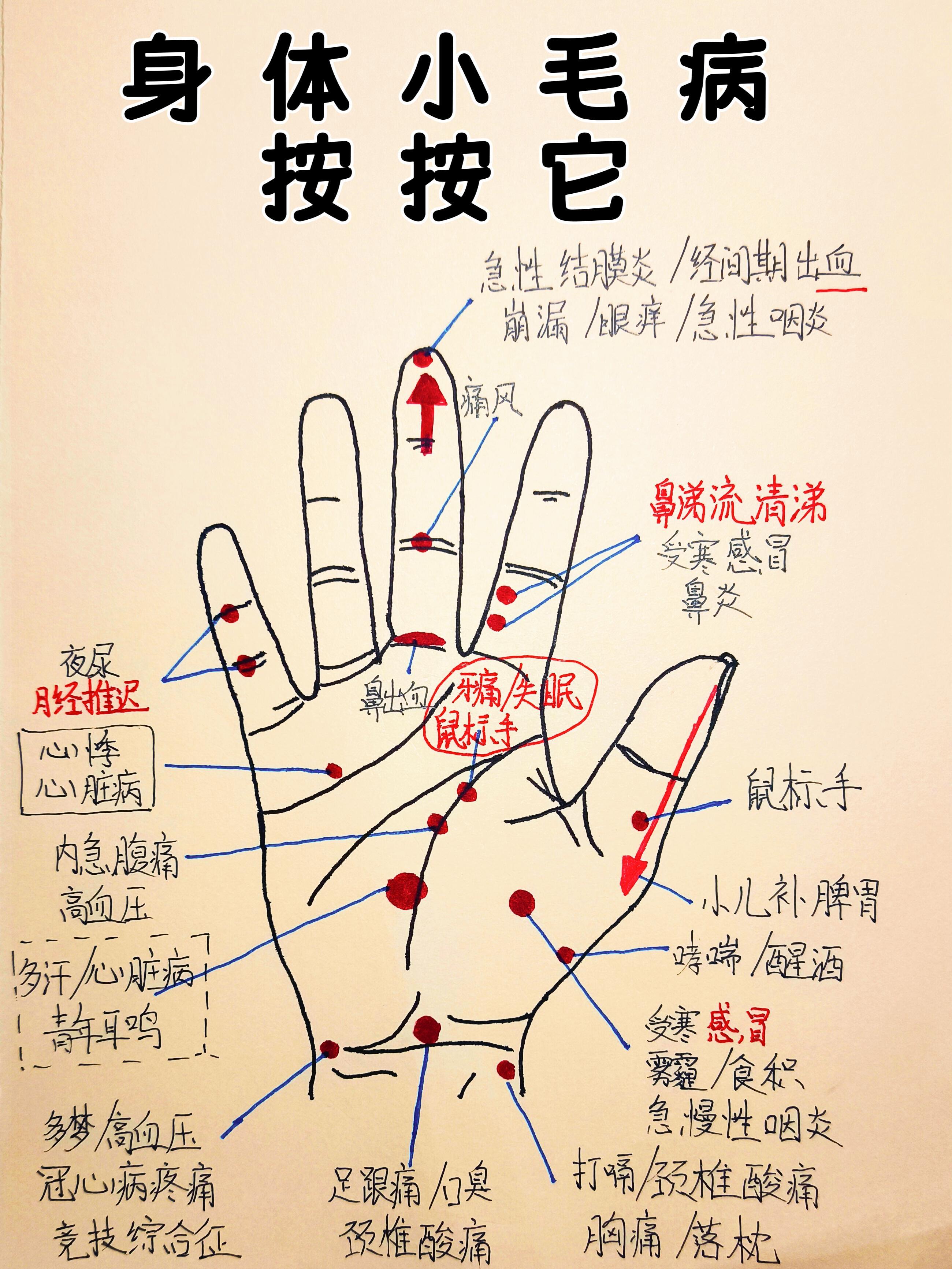 社身体小毛病按按它中医养生穴位养生​​​