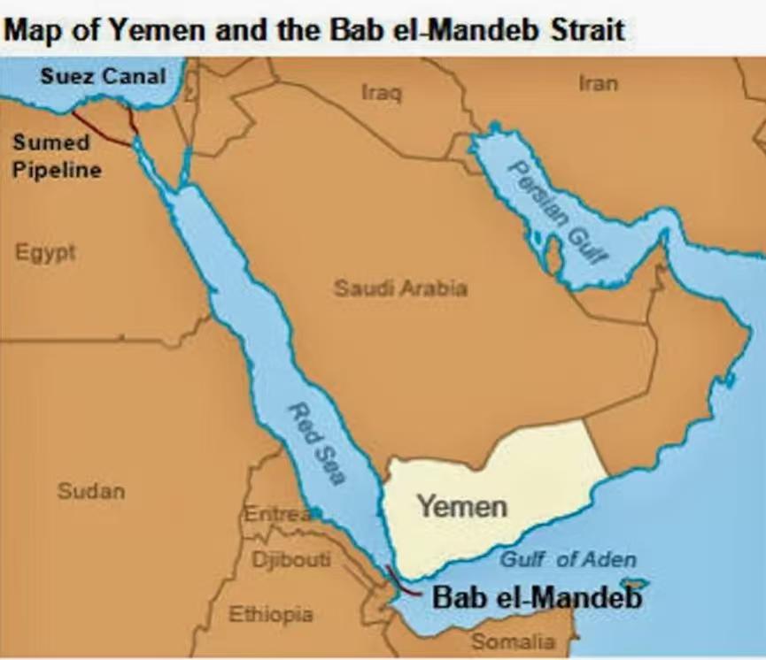 胡塞参战最好的方式，应该是封锁另一条重要的石油运输管道曼德海峡。一旦封锁了这个海