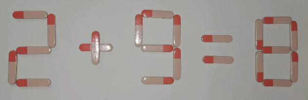 只移动一根火柴，使2+9=8成立，学霸只用了50秒钟