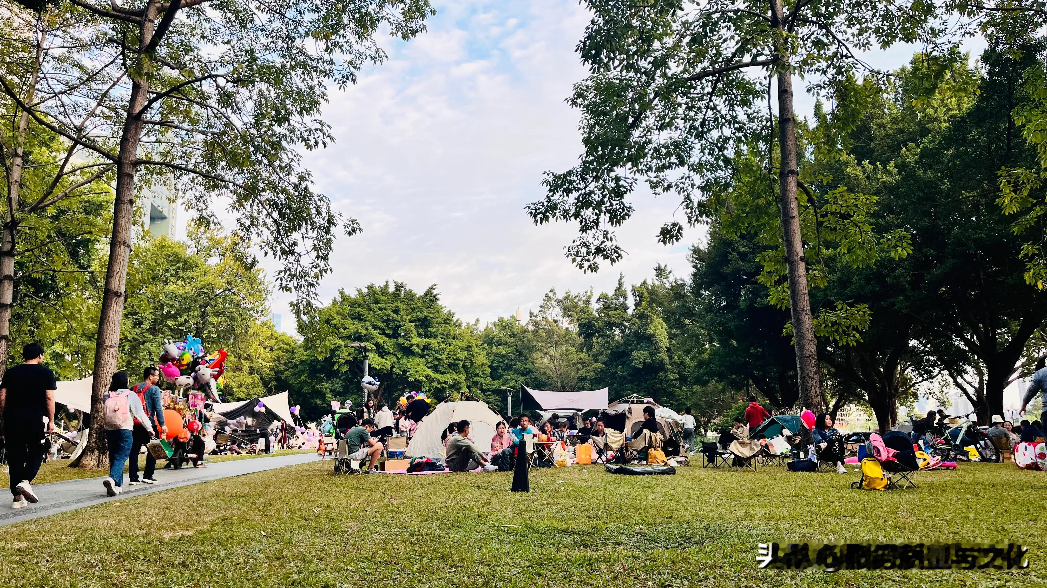 广州临江带状公园的该片区靠近广州大桥，距离海心沙也近，每逢周末便成了处...