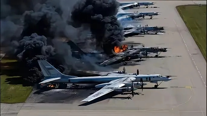 俄榛树洲际导弹在哈萨克斯坦上空爆炸6月6日，俄罗斯在乌军“特洛伊木马”战役中