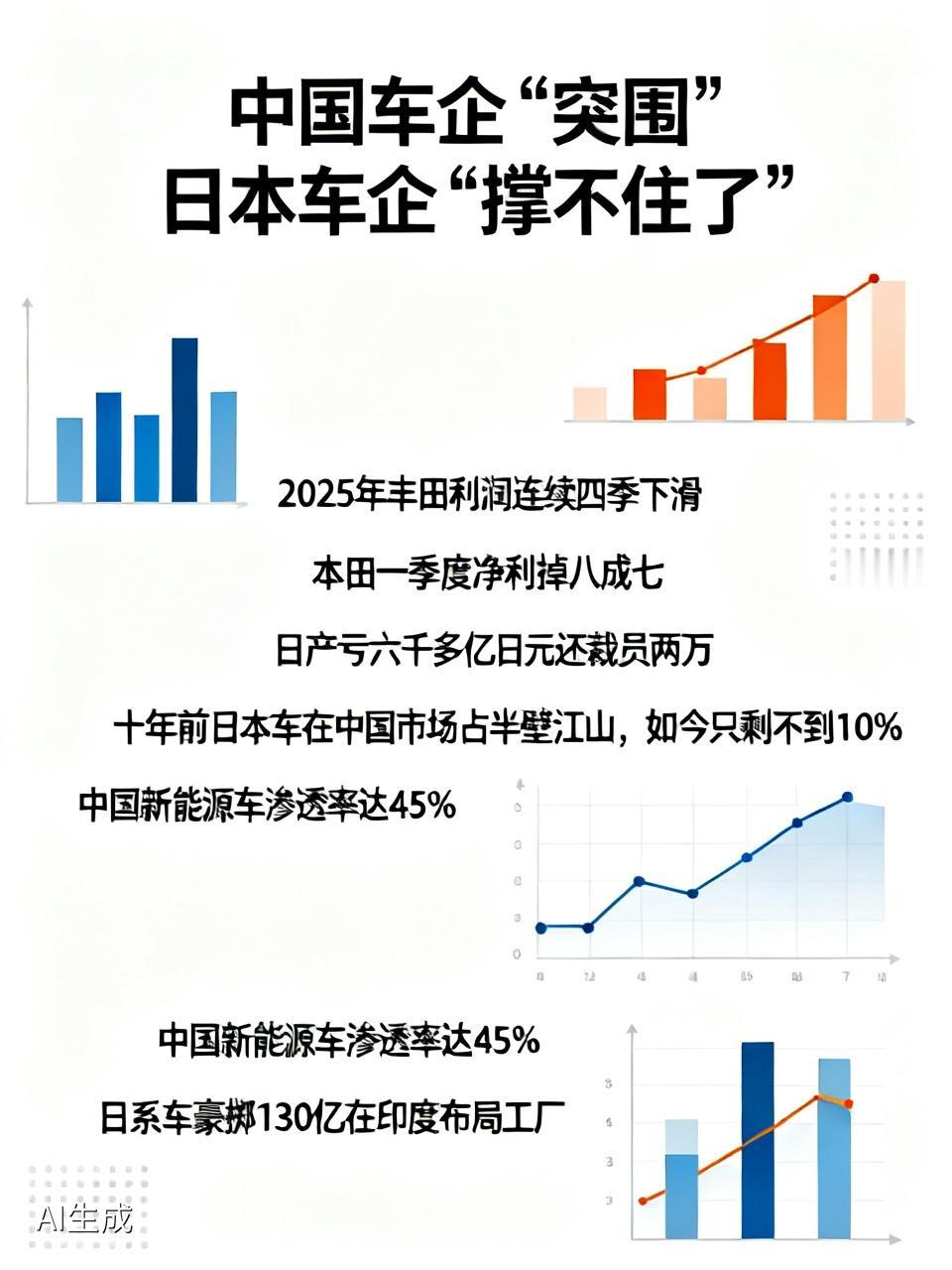 中国车企“突围”，日本车企真有点撑不住了。2025年丰田利润连续四季下滑，最差
