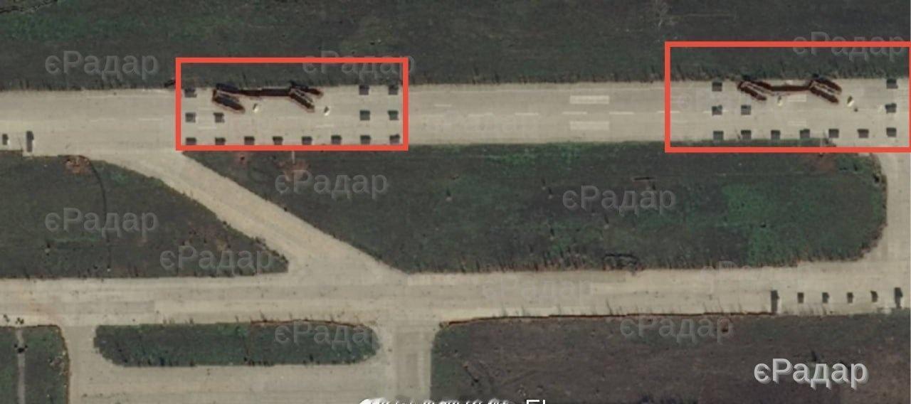 新的卫星图像显示，俄罗斯军队在顿涅茨克国际机场安装了大量新机库，用于存放“天竺葵