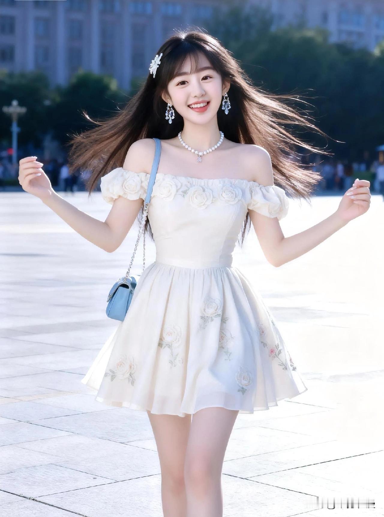 甜美少女风格，花裙随风轻舞，阳光明艳动人！分享甜美小姐姐随手拍哪位是你们心中的