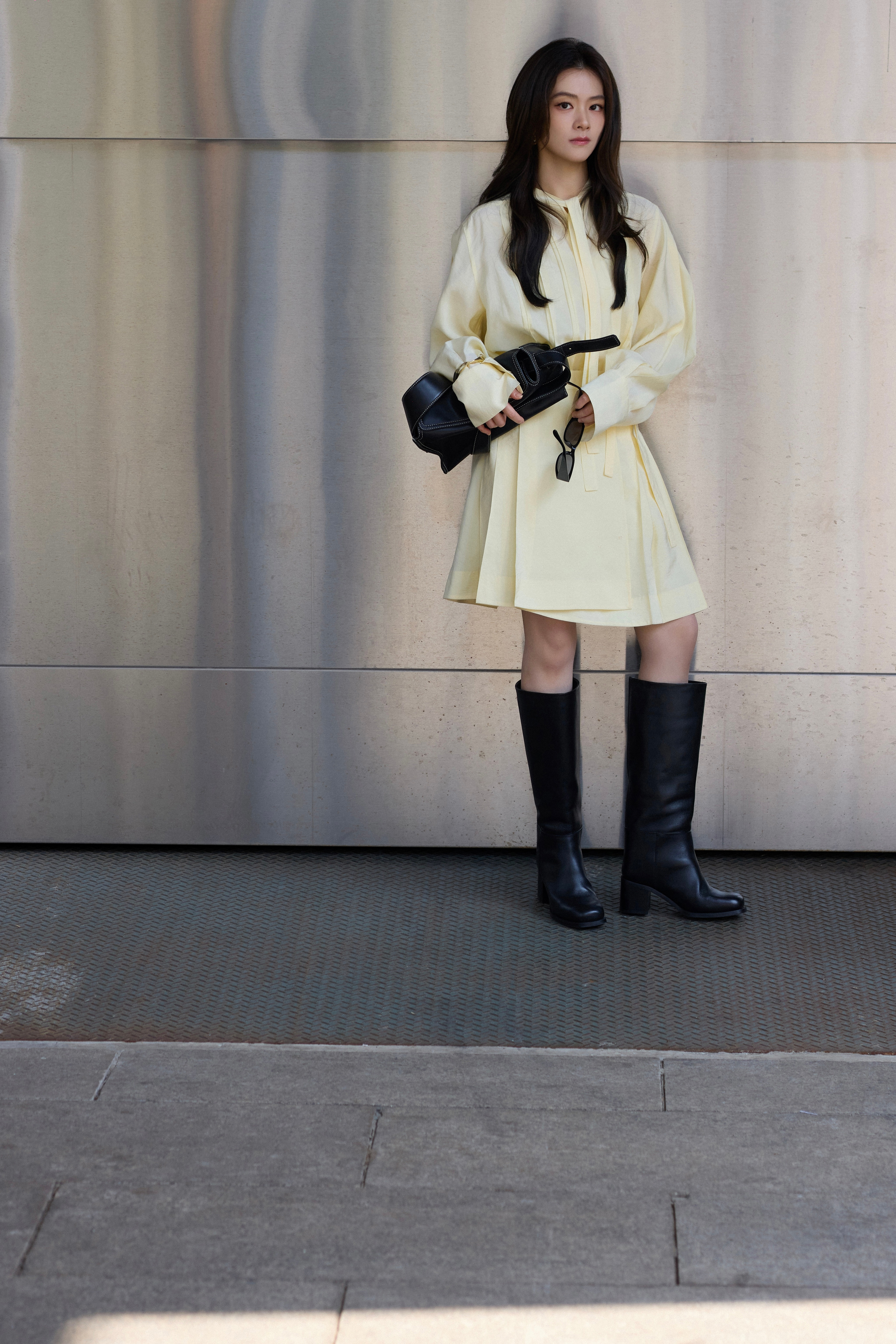 陈昊宇×COS首尔大秀看秀造型大片📸陈昊宇首尔看秀造型陈昊宇清新学姐风造