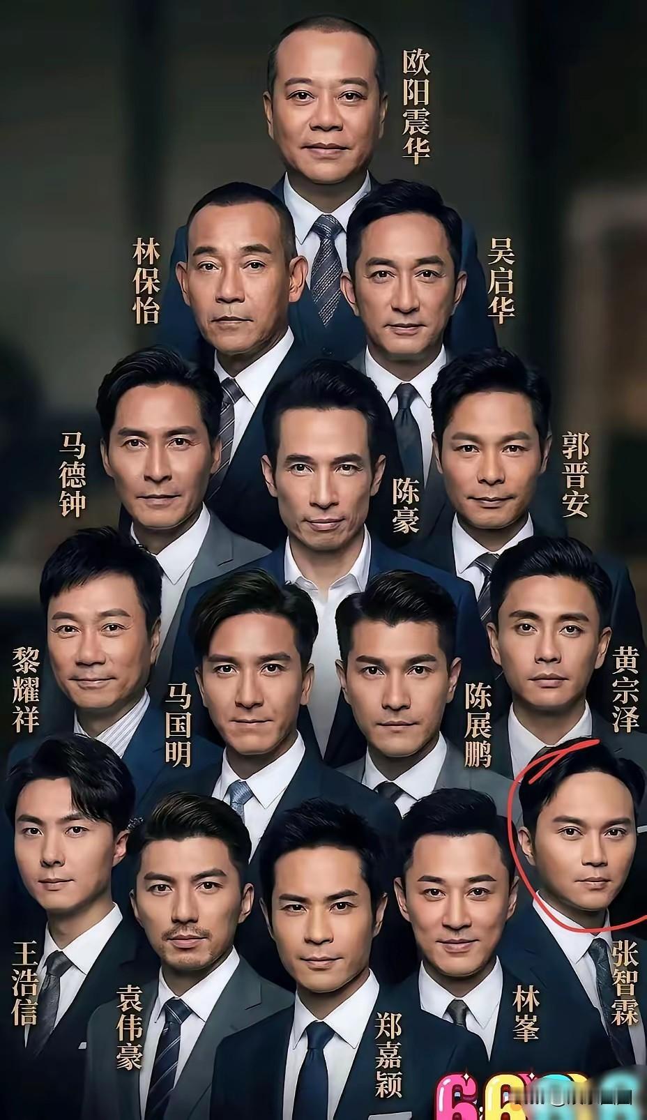 欧阳震华在TVB的地位是老大啊张智霖在TVB有点下啊在第四排还是边边上在内