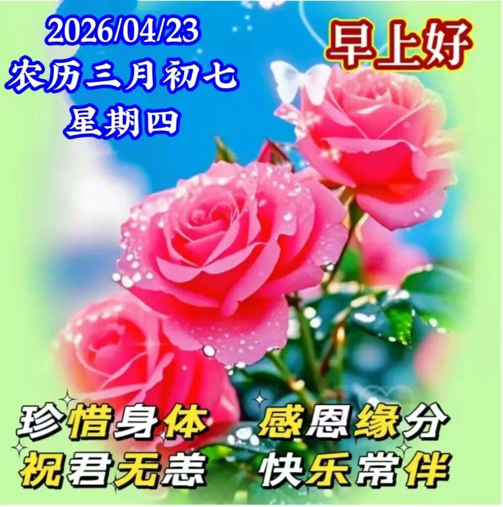 无数个昨天悄然离去，美好的今天含笑而来。我们天天相聚在微信里，彼此祝福，岁岁平安