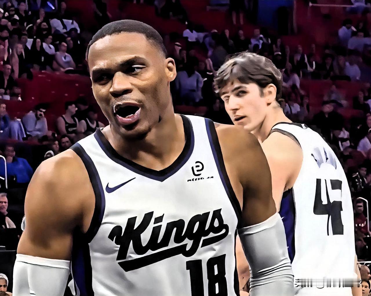 国王老将威少真是开不起玩笑啊！今日，美媒Fullcourtpass转发了比赛