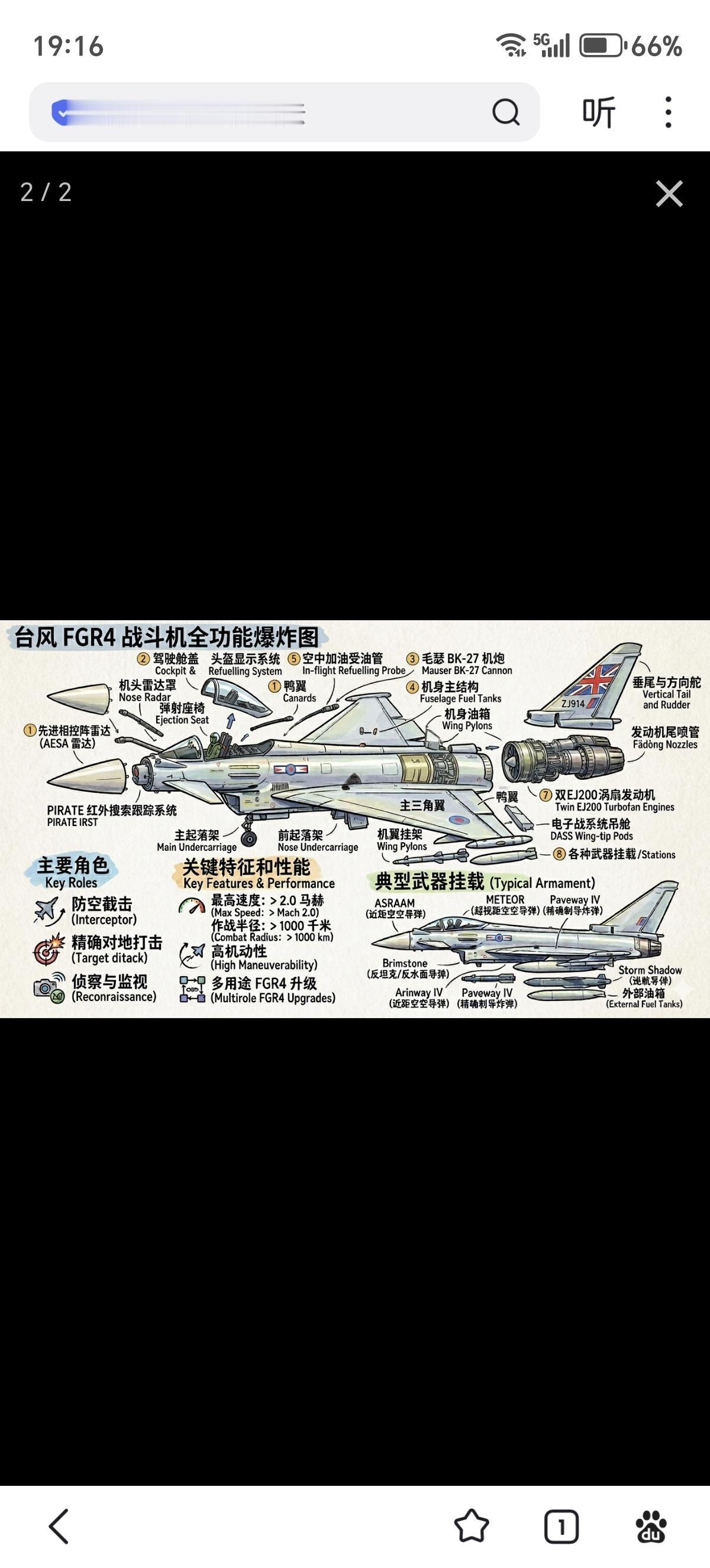 英国皇家空军装备的“台风FGR4”是该型战斗机的英国特定型号，属于多角色战斗机