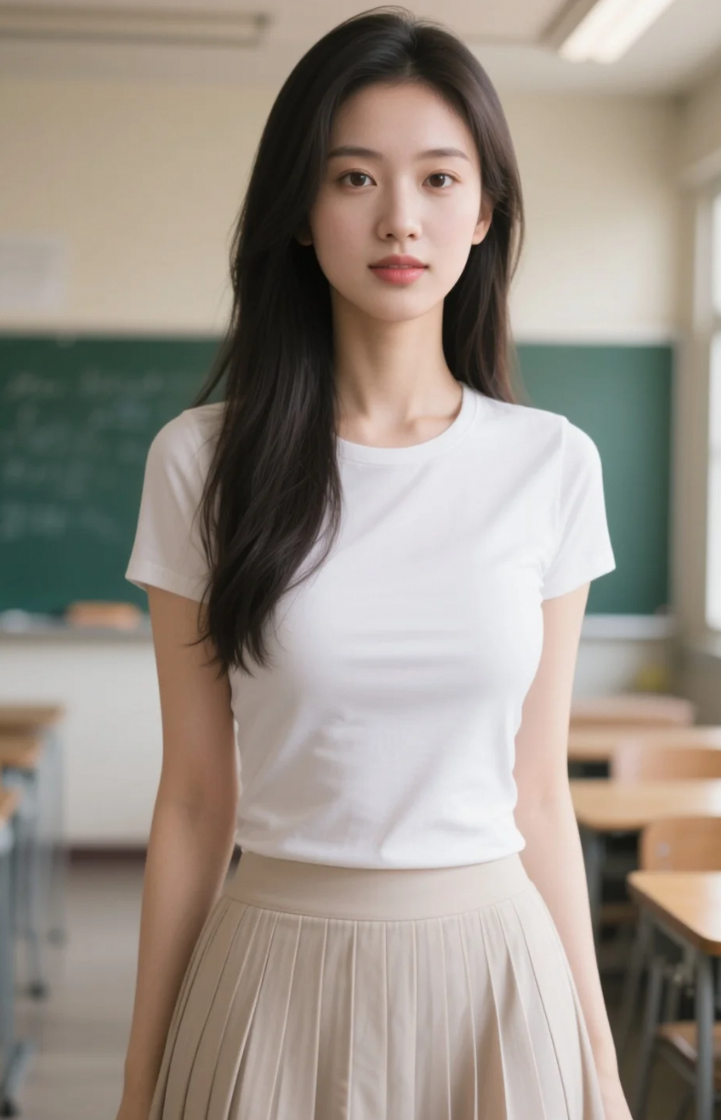 百褶裙转一圈，裙角带起一阵心动