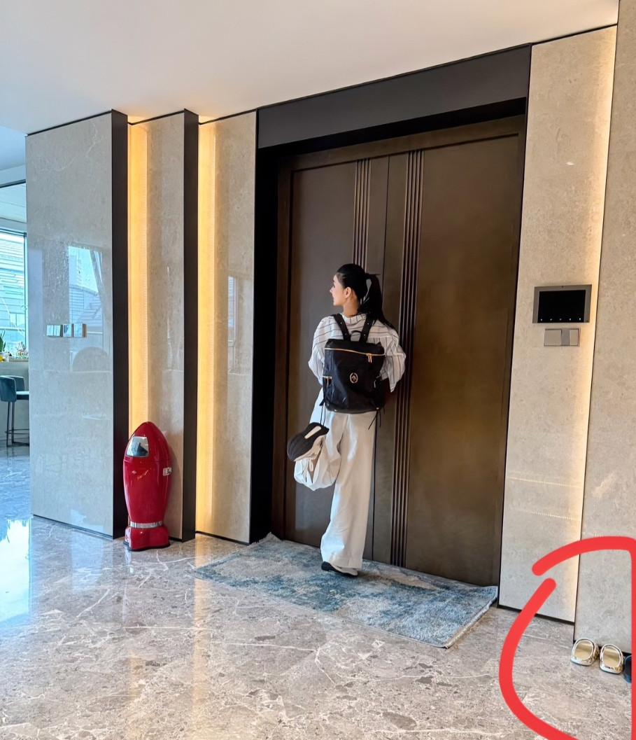 这可不是酒店，也不是单元门，而是李小萌在北京的家，粗略看她家也有个500平了，而