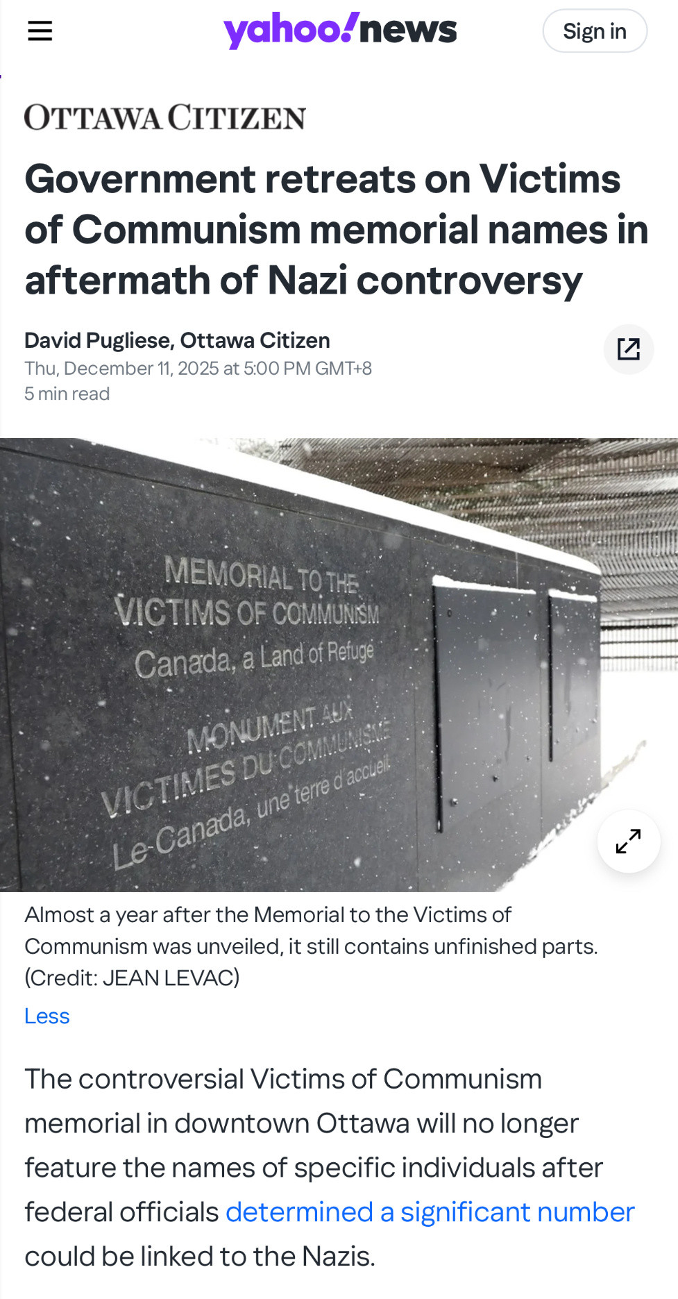 去年我们说过：加拿大要修个“共产主义受害者”纪念碑，碑上要刻上553个“共产主义