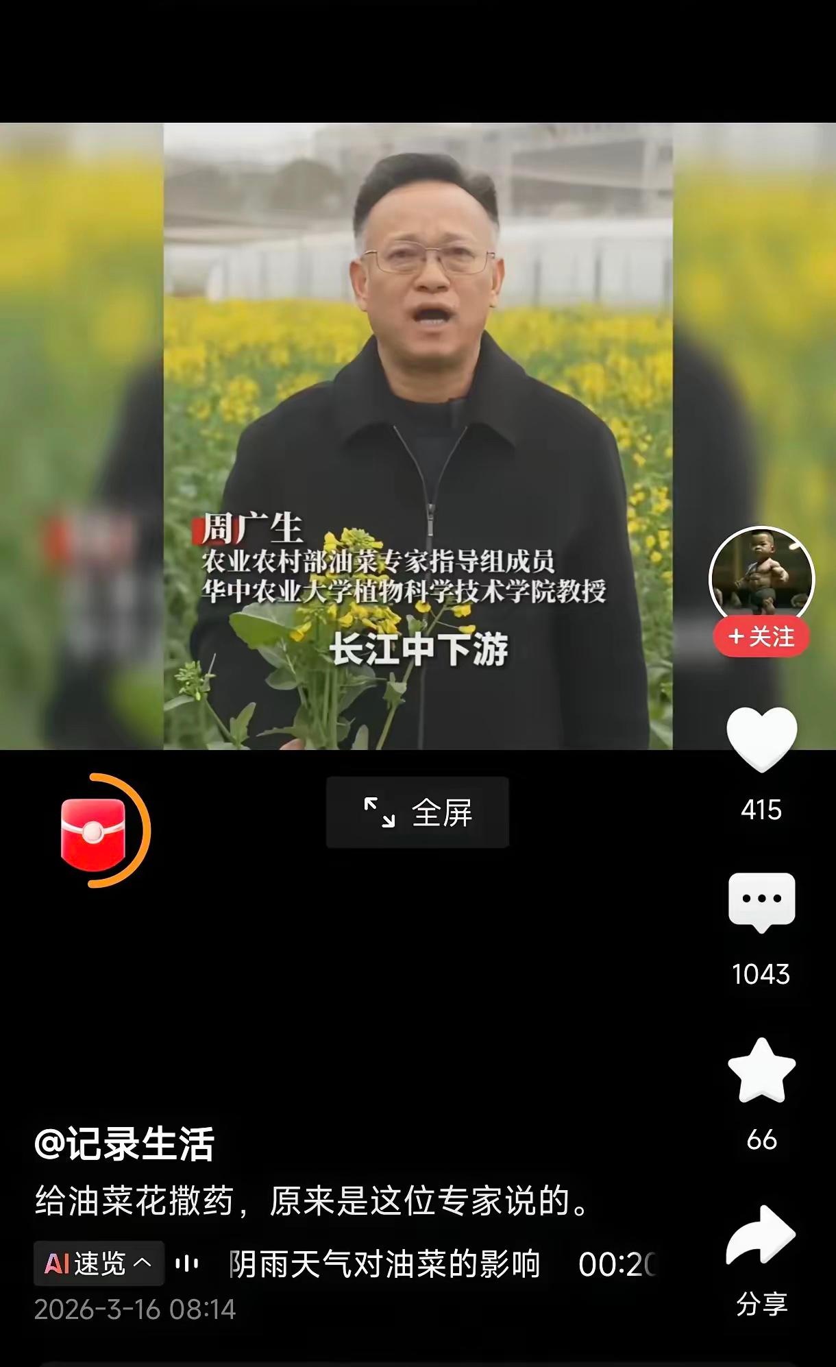 油菜花打药水的专家说了，因为春雨阴天多，所以要打药水，试问哪一年春天不下雨？