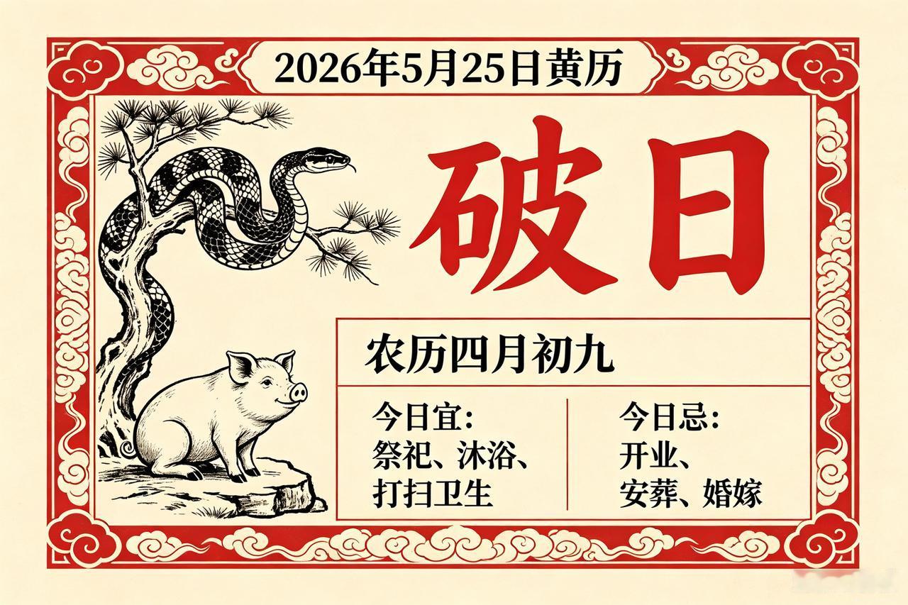 5月25日“破日”讲究大，一不做二要吃，老传统别丢2026年5月25日，农历