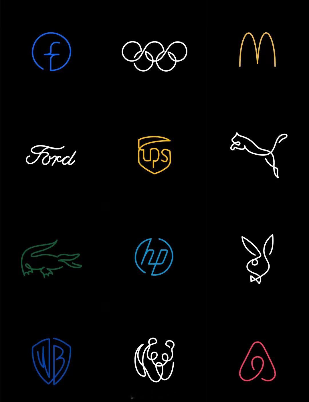 全球大牌logo一笔画，谁是极简美学天花板？转美学平面设计