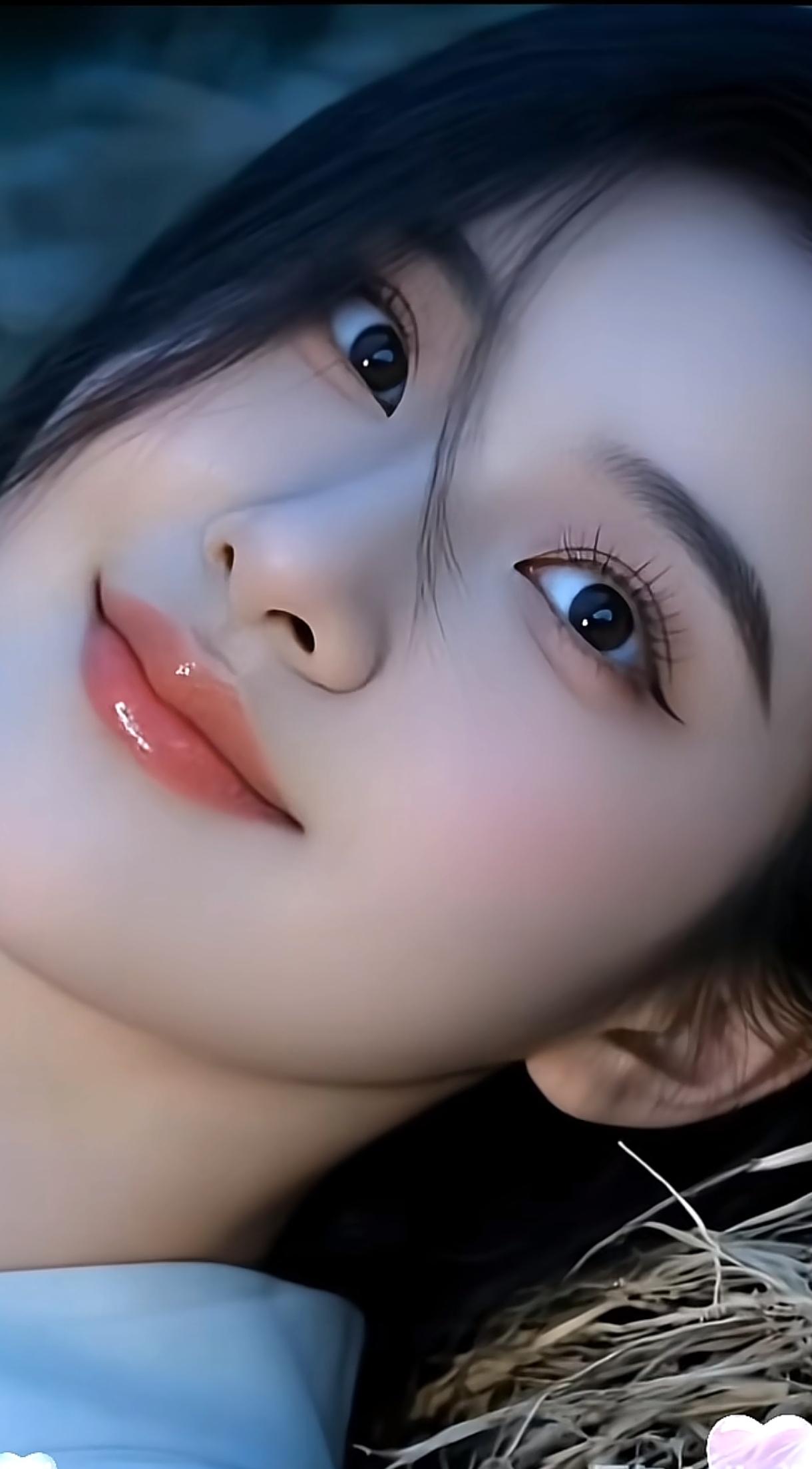 梦幻少女，闭眼微笑，温柔如水分享一个治愈系笑容温柔治愈款美女温柔甜美少女