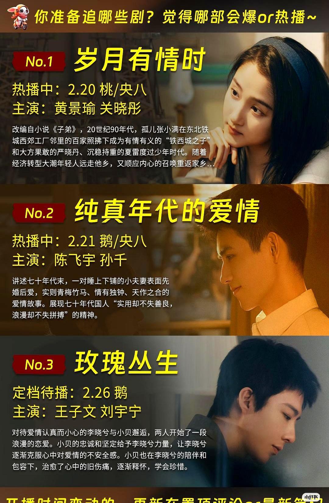 央视八套疯了，两部王炸年代剧，只隔了一天。黄景瑜带着关晓彤，在东北工厂大院