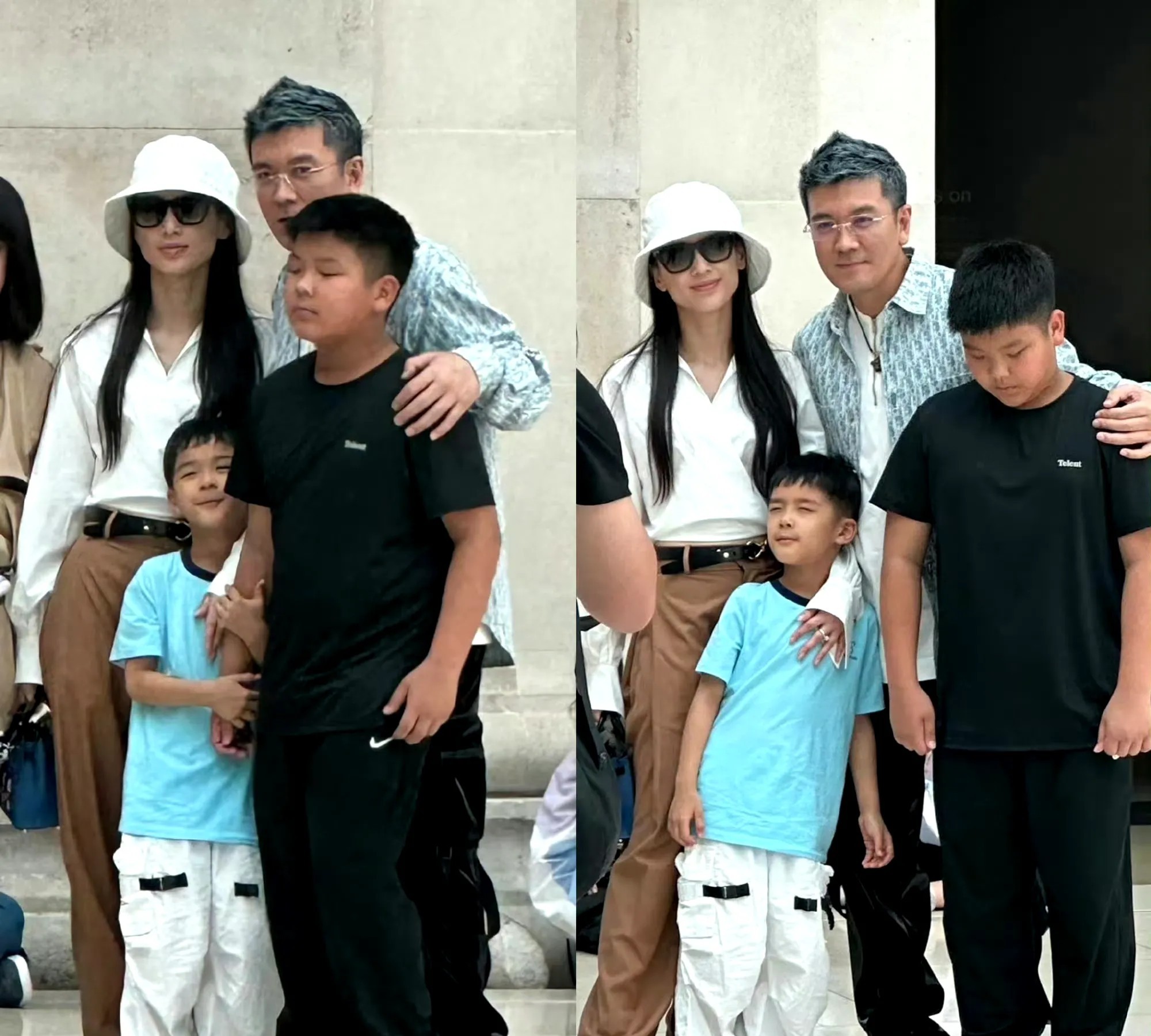 黄圣依的两个儿子，大儿子安迪13岁，小儿子8岁，都没遗传到妈妈的美貌。​​​
