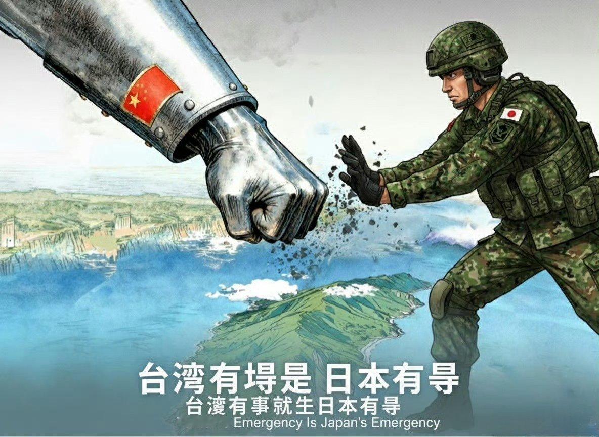 对于中国军方发布的“警告日本不要插手台湾”的宣传画日本人又重新做了一个“自卫队版