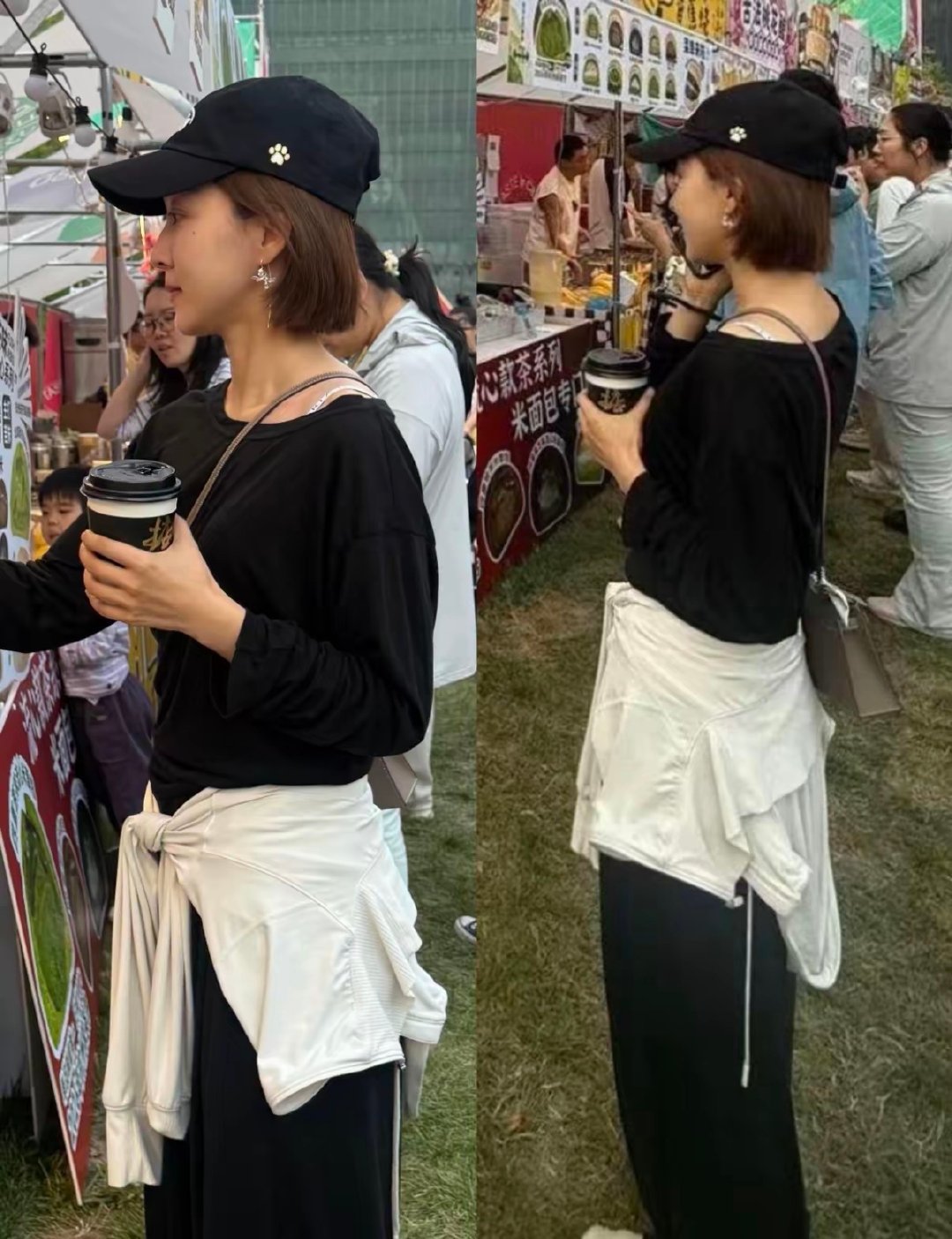 马龙夫妇逛美食集市，夏露戴349棒球帽背14W爱马仕，真人又白又瘦​