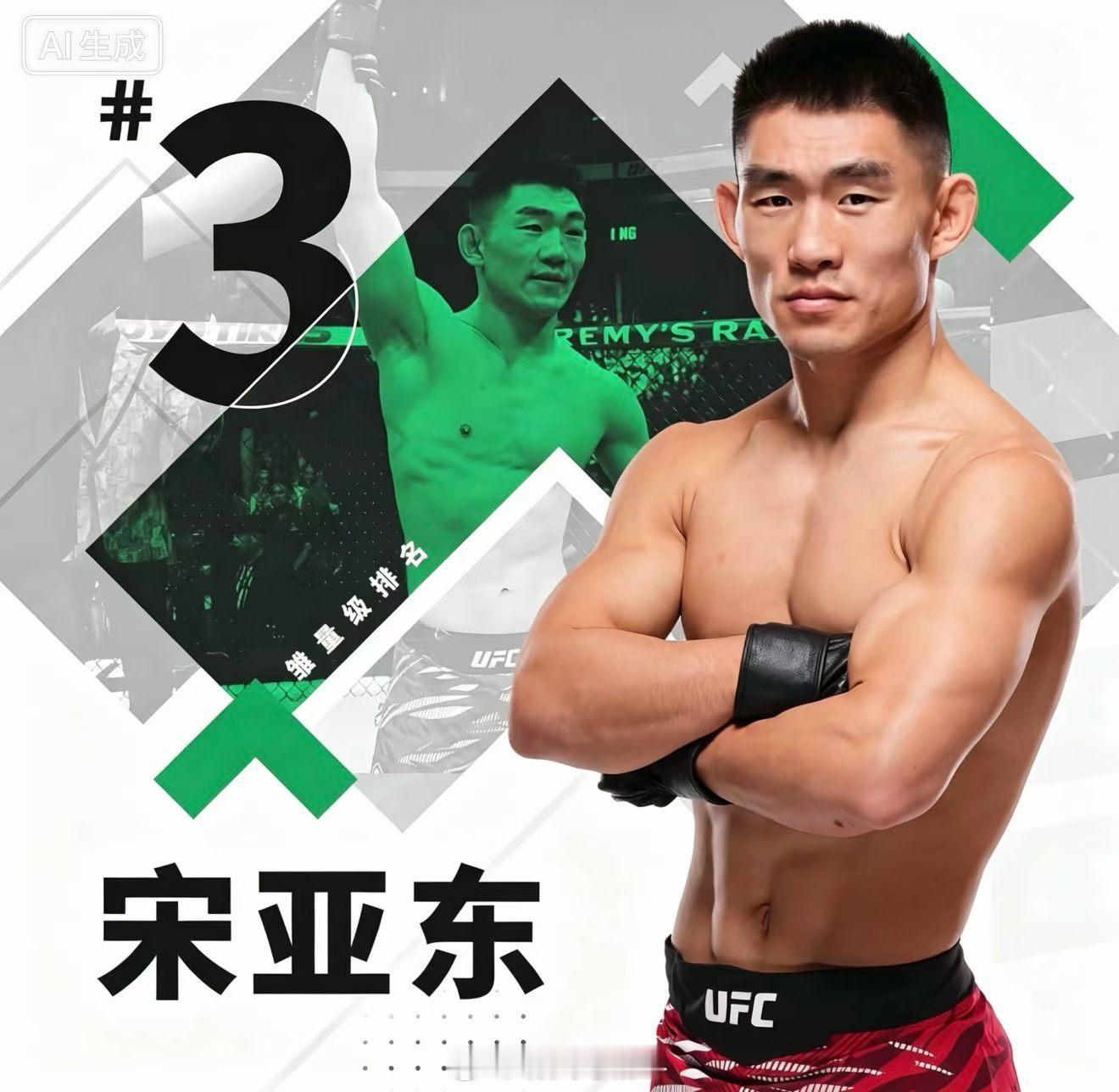 宋亚东升至UFC世界第三UFC排名更新，男子雏量级排名升至第三，冠军彼得严，第一
