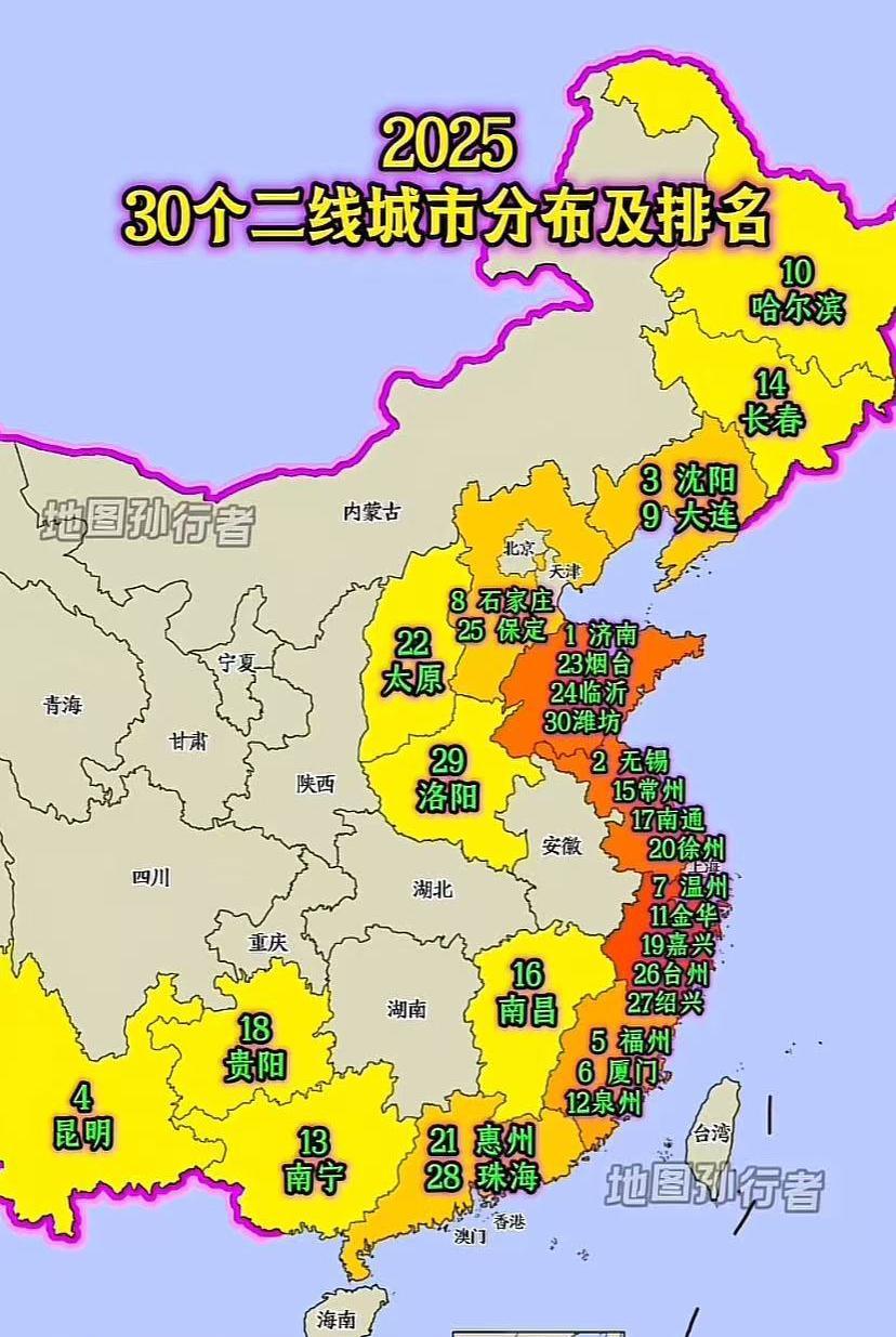城市位置的重要性，30个二线城市，几乎沿边沿海，剩下几个省会混的差的，唯独洛阳是