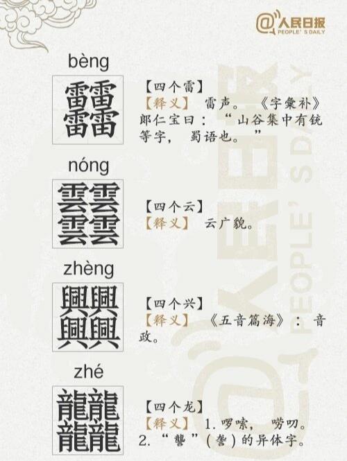 有趣的四叠字，你能认识几个？​​​