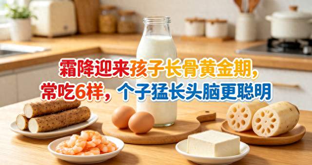 霜降迎来孩子长骨黄金期, 常吃6样, 个子猛长头脑更聪明