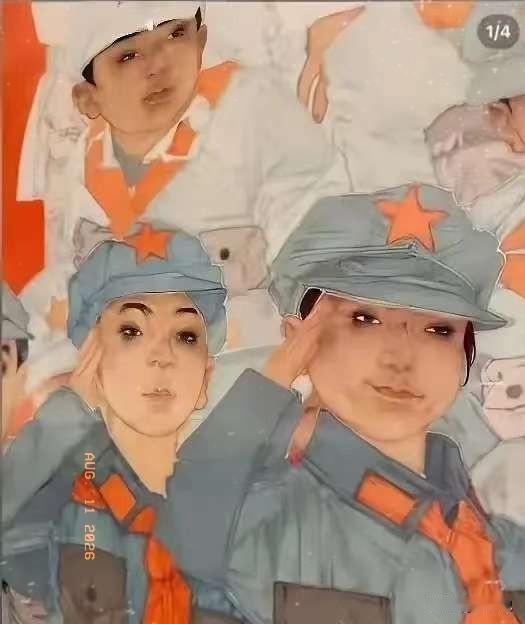 这是刘翔鹏的作品《新时代的长征路之星星火》，他是山东师大美院教授、清华美院博士，
