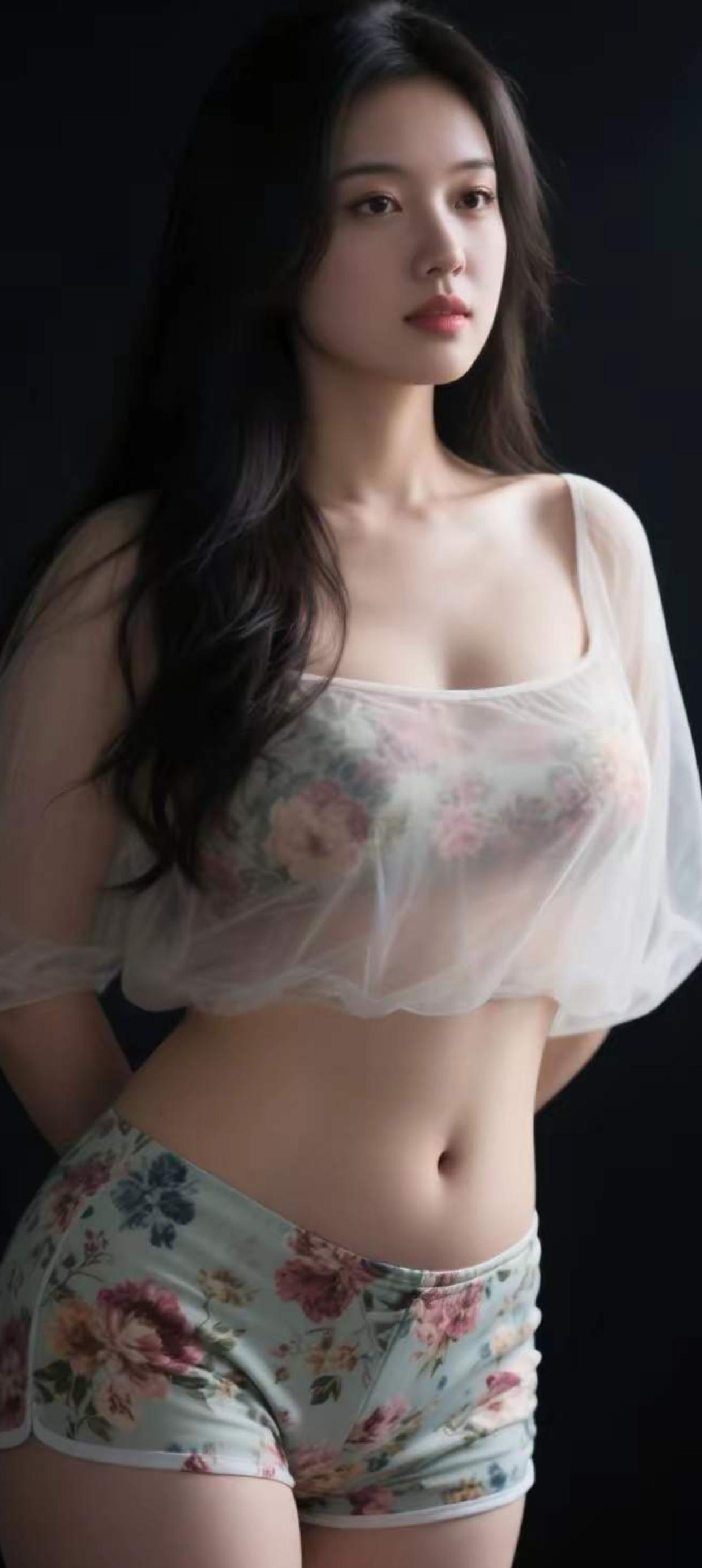 清新少女风，花裙搭配透视上衣，甜美又优雅！